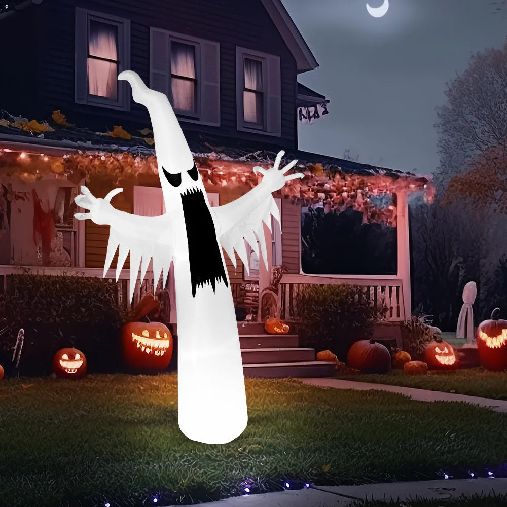 12 FT Scary Ghost Halloween Inflatables Outdoor Decorations Halloween Decor, Inflatable Ghost Blow Ups for Yard with LEDs for Outside Yard Decorations