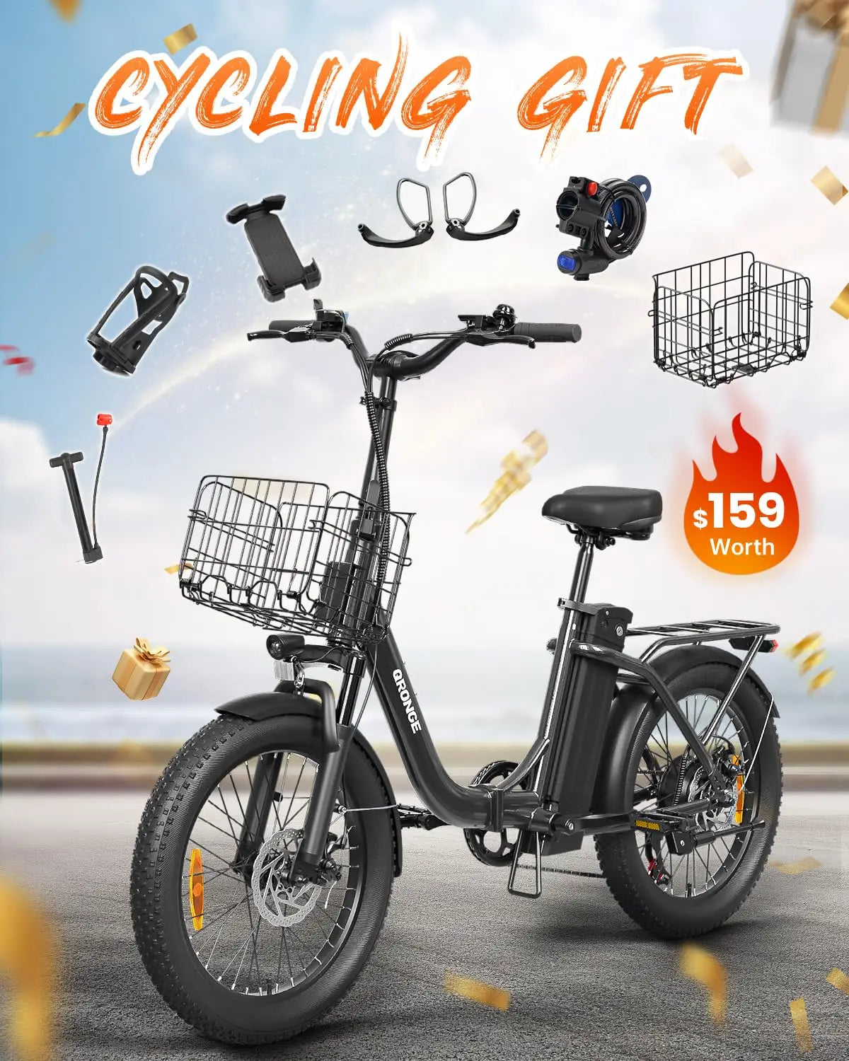 Qronge Mirage 1000W Removable Folding Electric Bike