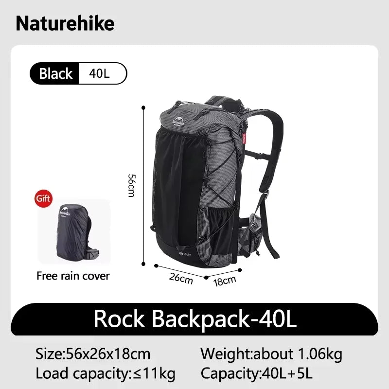 Naturehike Outdoor Hiking Backpack With Rain Cover For Camping