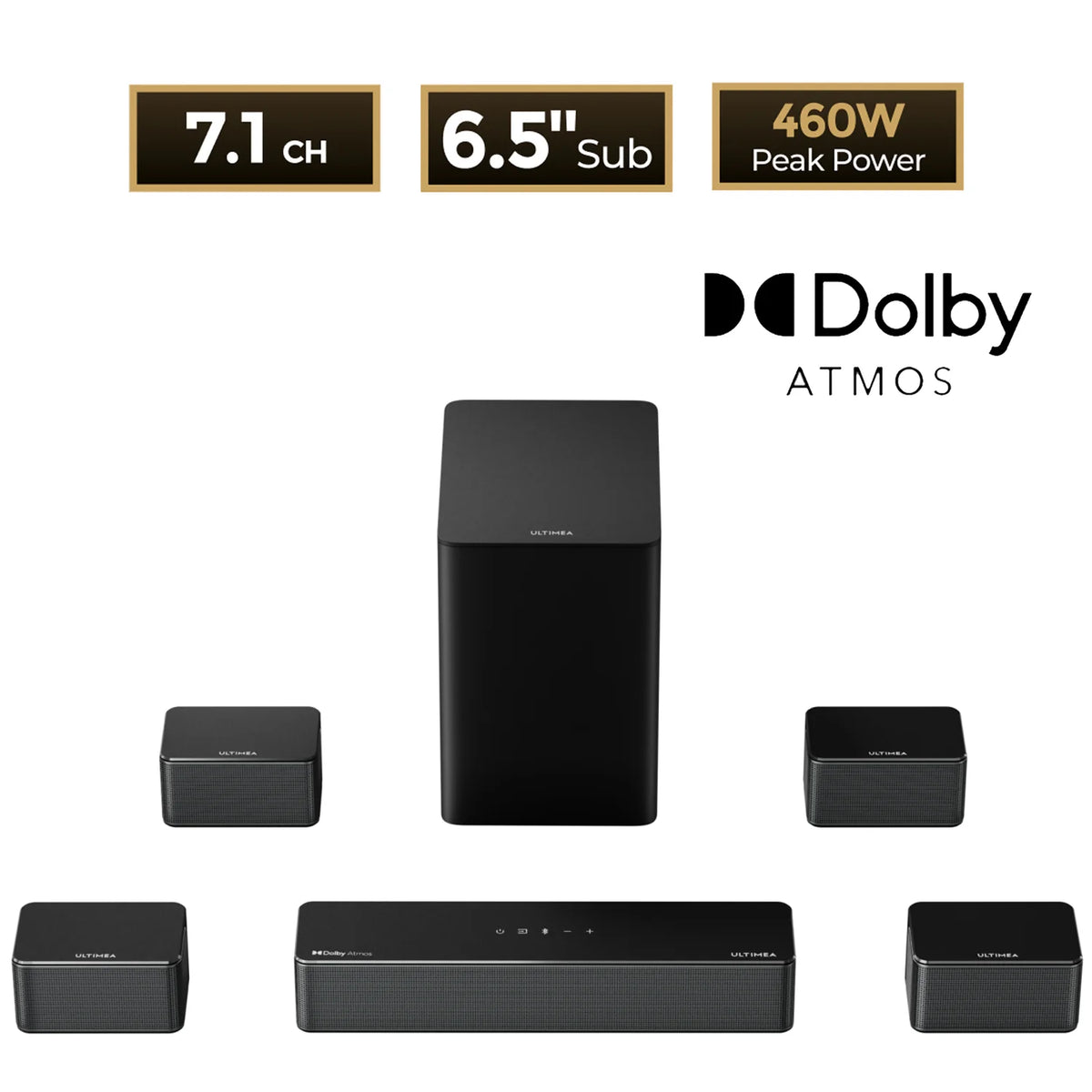 ULTIMEA Poseidon D80 7.1CH Dolby Atmos Soundbar With Subwoofer