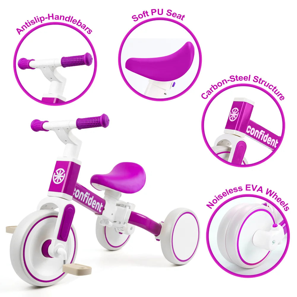 Tricycles for 1-3 Year Olds, 5 in 1 Toddler BalanceBike