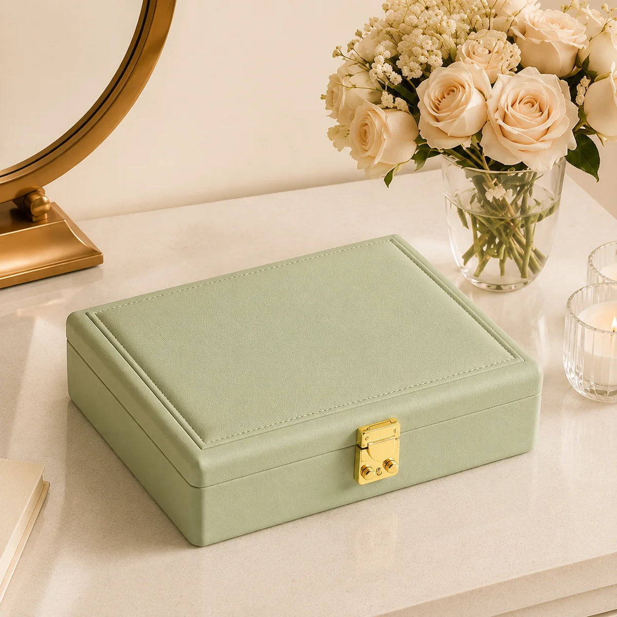 Oirlv Velvet Jewelry Organizer With Lock and Travel Storage Case