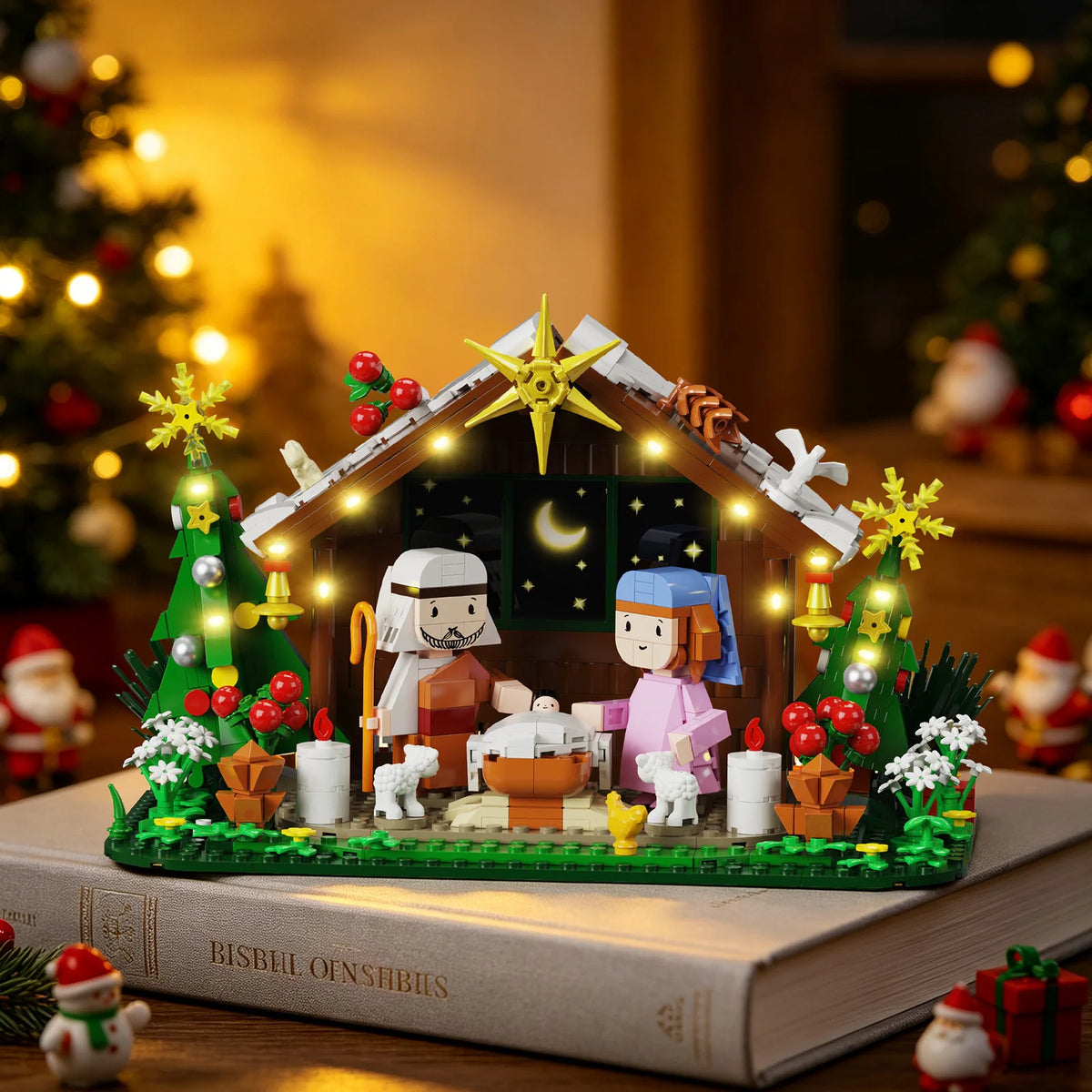 BuildMoc Nativity Scene Building Blocks Set for Religious Home Decor