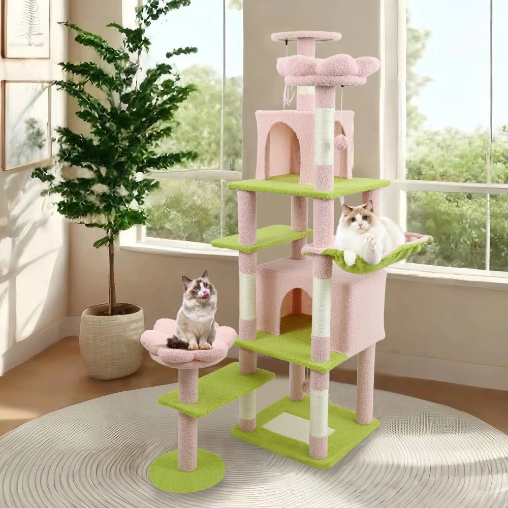 Multi Level Cat Tree With Cozy Condo And Soft Hammock