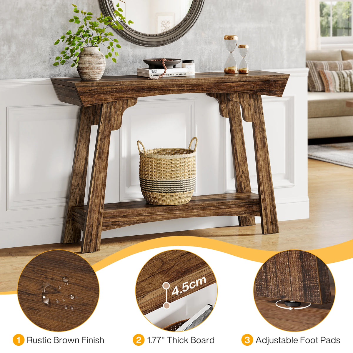 Tribesigns Wooden Entryway Console Table With Storage Shelf