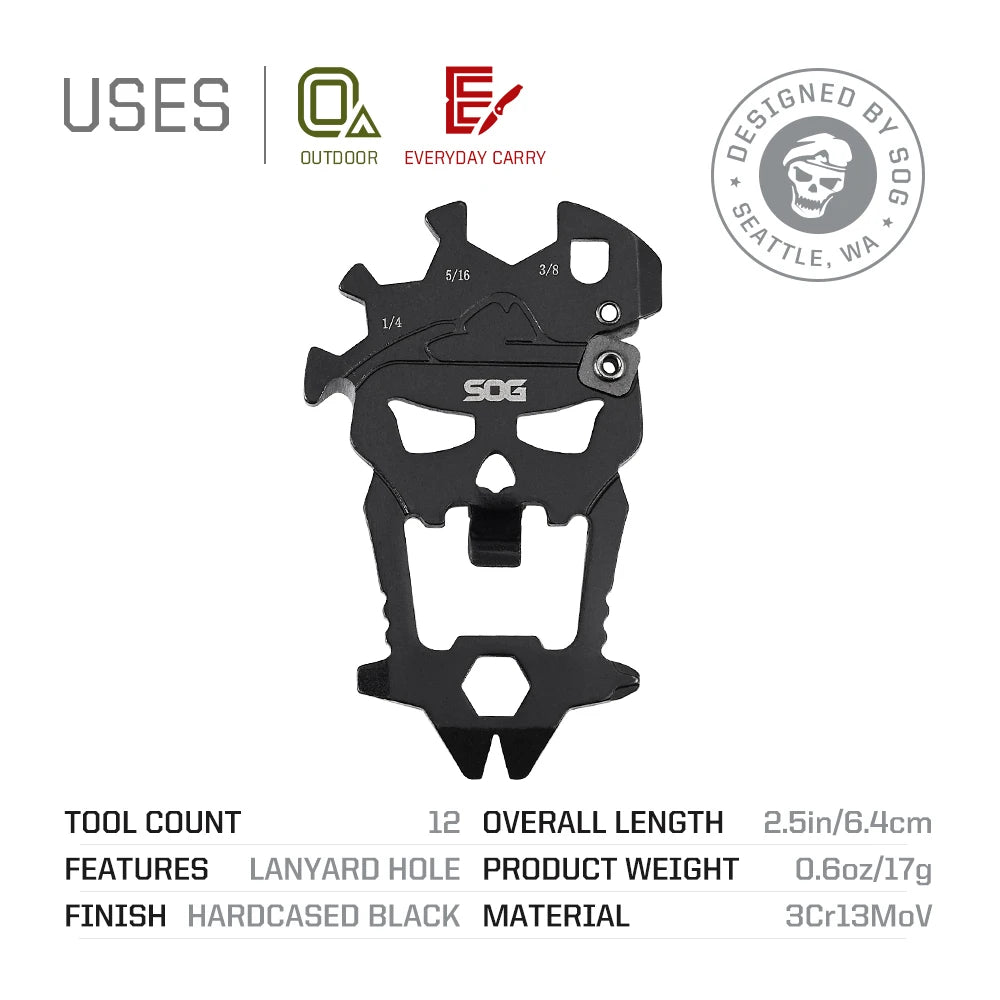SOG MacV Stainless Steel Pocket Multi Tool Bottle Opener Screwdriver