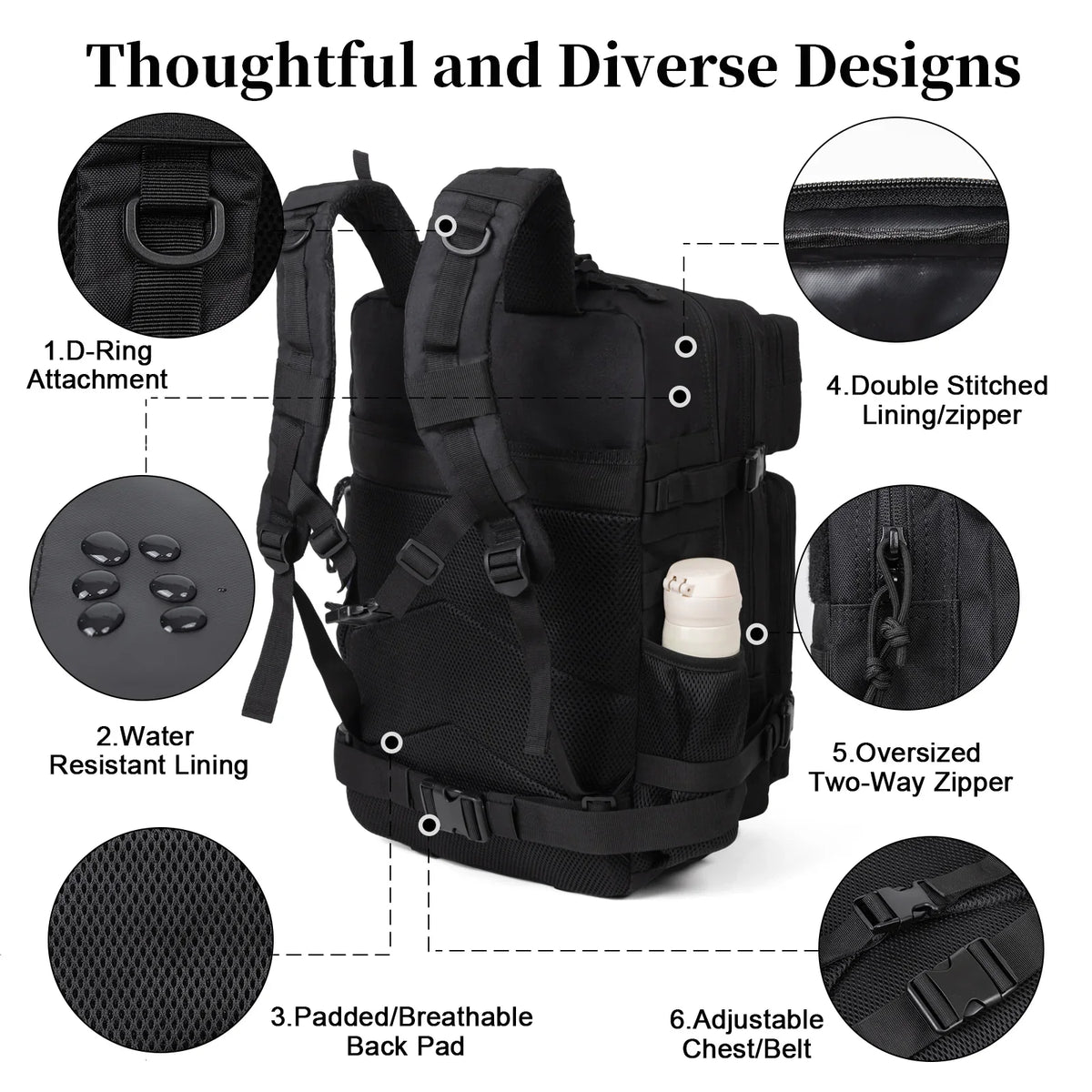 Kabaqoo Waterproof Tactical Hiking Backpack for Outdoor Travel