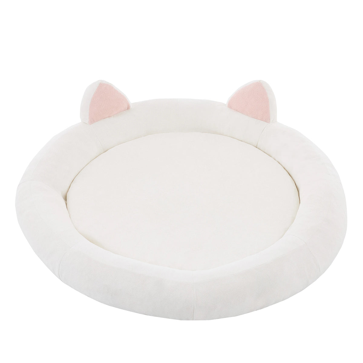 Orthopedic Memory Foam Round Pet Couch With Supportive Bolsters