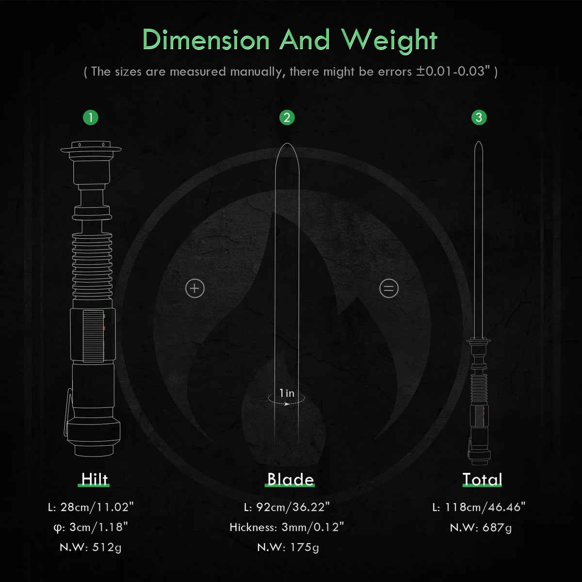 DamienSaber Luke Skywalker Lightsaber Replica With Control Box Set