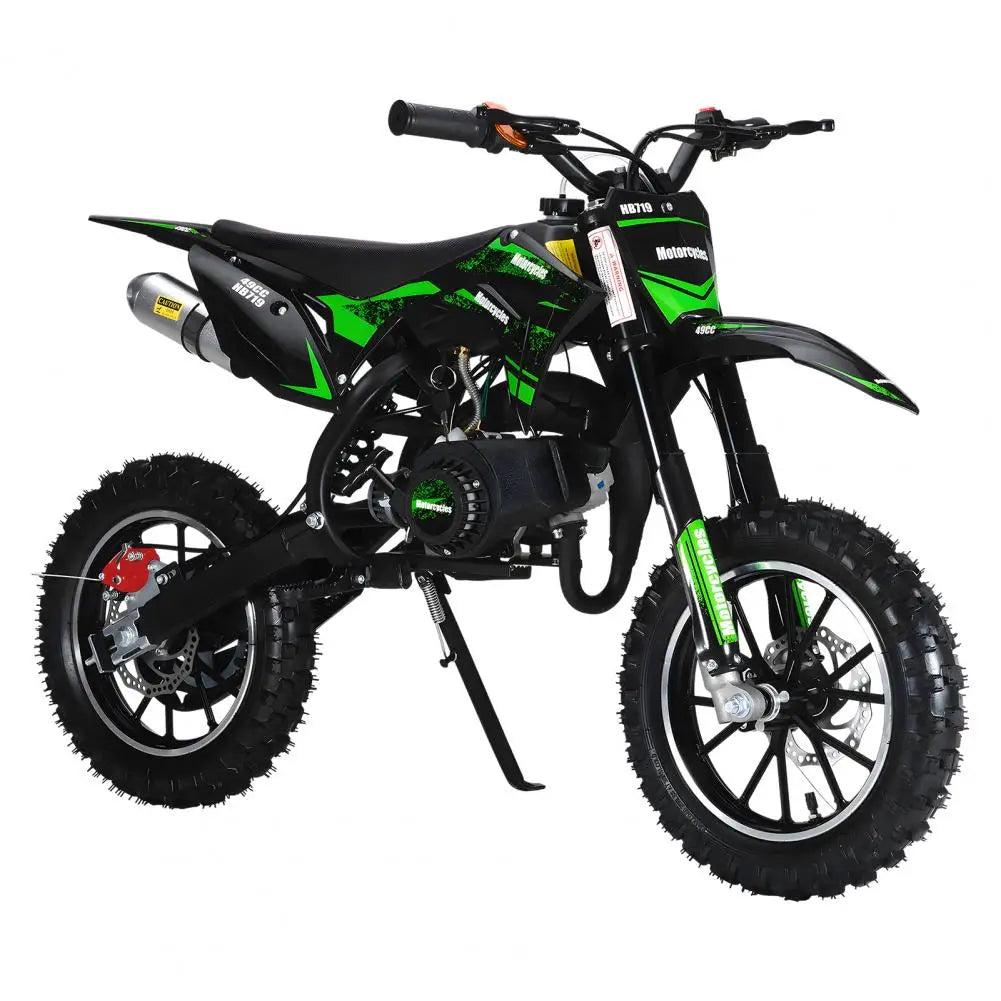 Mini Kid Dirt Bike, 49CC 2-Stroke Gas Powered Motorcycle with Off-Rode Tire, Front Rear Disc Brakes, Up to 25 Mph,