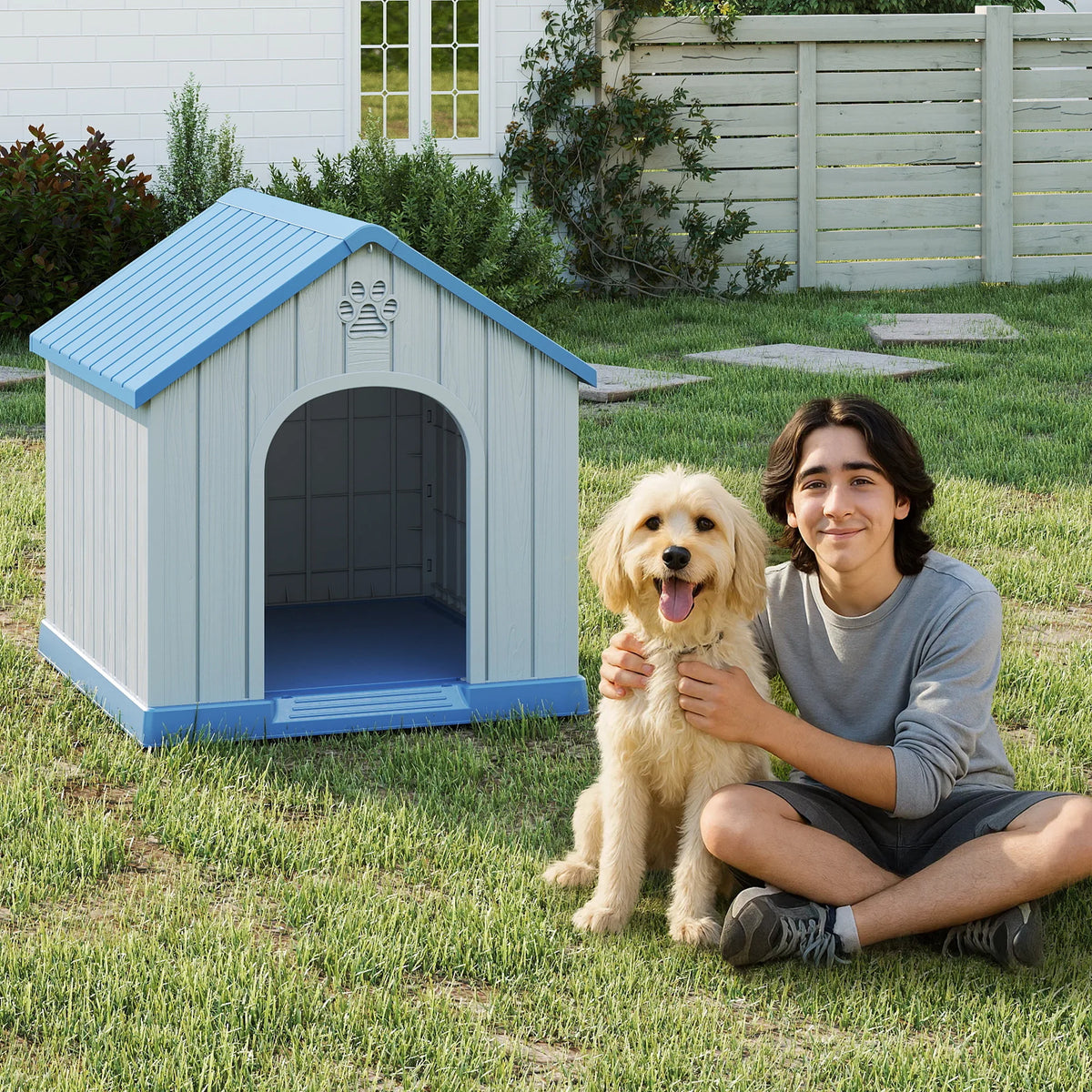 Weatherproof Plastic Dog House For Small Indoor Outdoor Pets