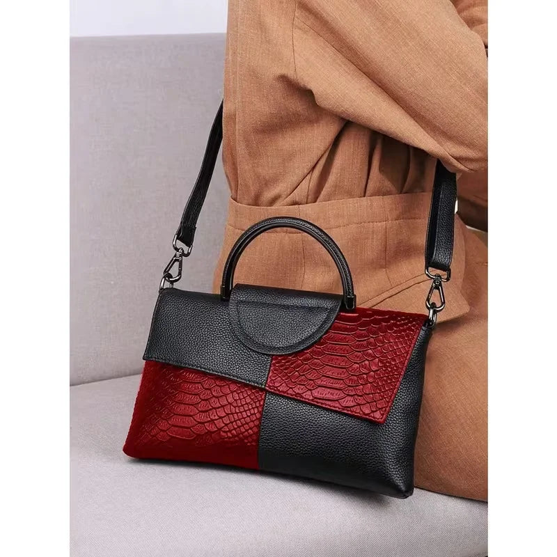 Womens Crocodile Pattern Elegant Messenger Shoulder Crossbody Bag