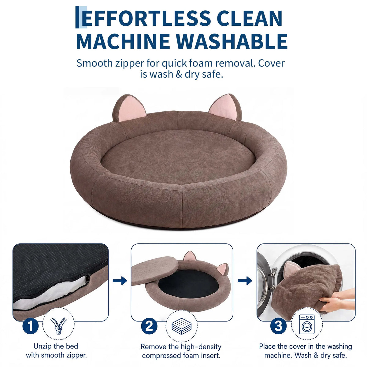 Premium Orthopedic Memory Foam Bolster Pet Couch For Comfort