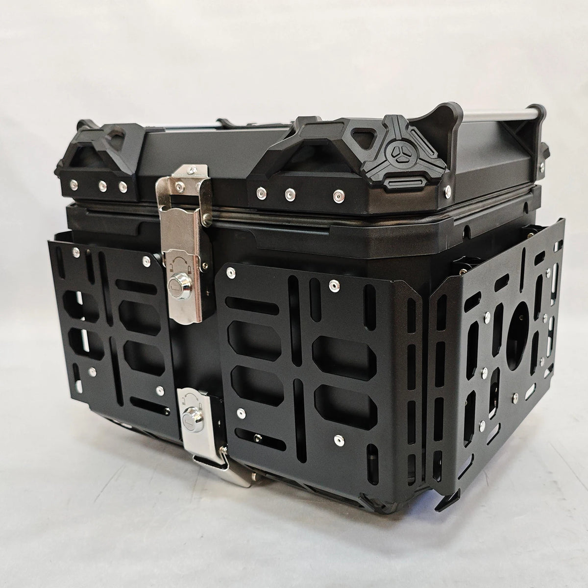 HiMISS Aluminum Motorcycle Top Case With Steel Base For Touring Luggage