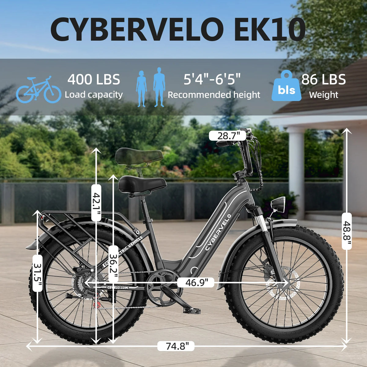 Lionland All Terrain Fat Tire Electric Commuter Bike