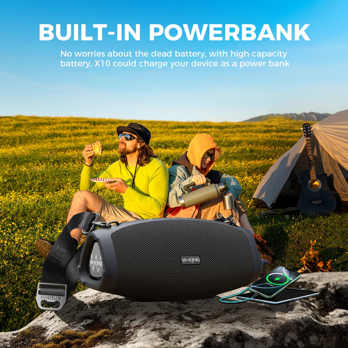W-King X10 Bluetooth Speaker 120W Portable Wireless Waterproof Boombox