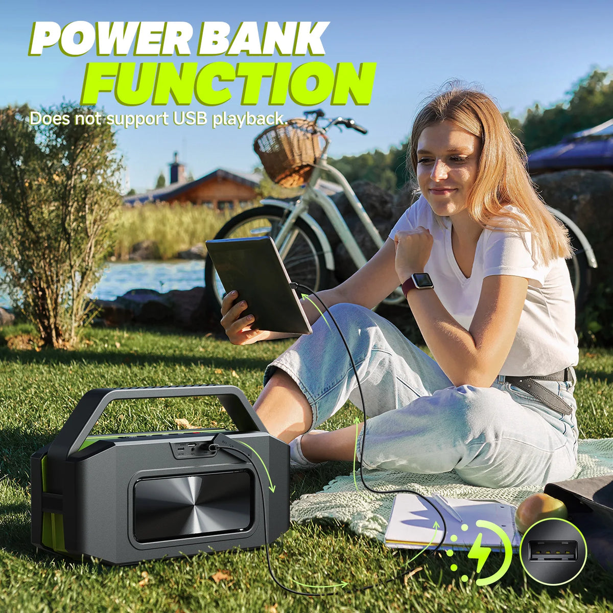 W-king D9-1 100W Peak Power Bluetooth Speaker Portable Wireless Waterproof