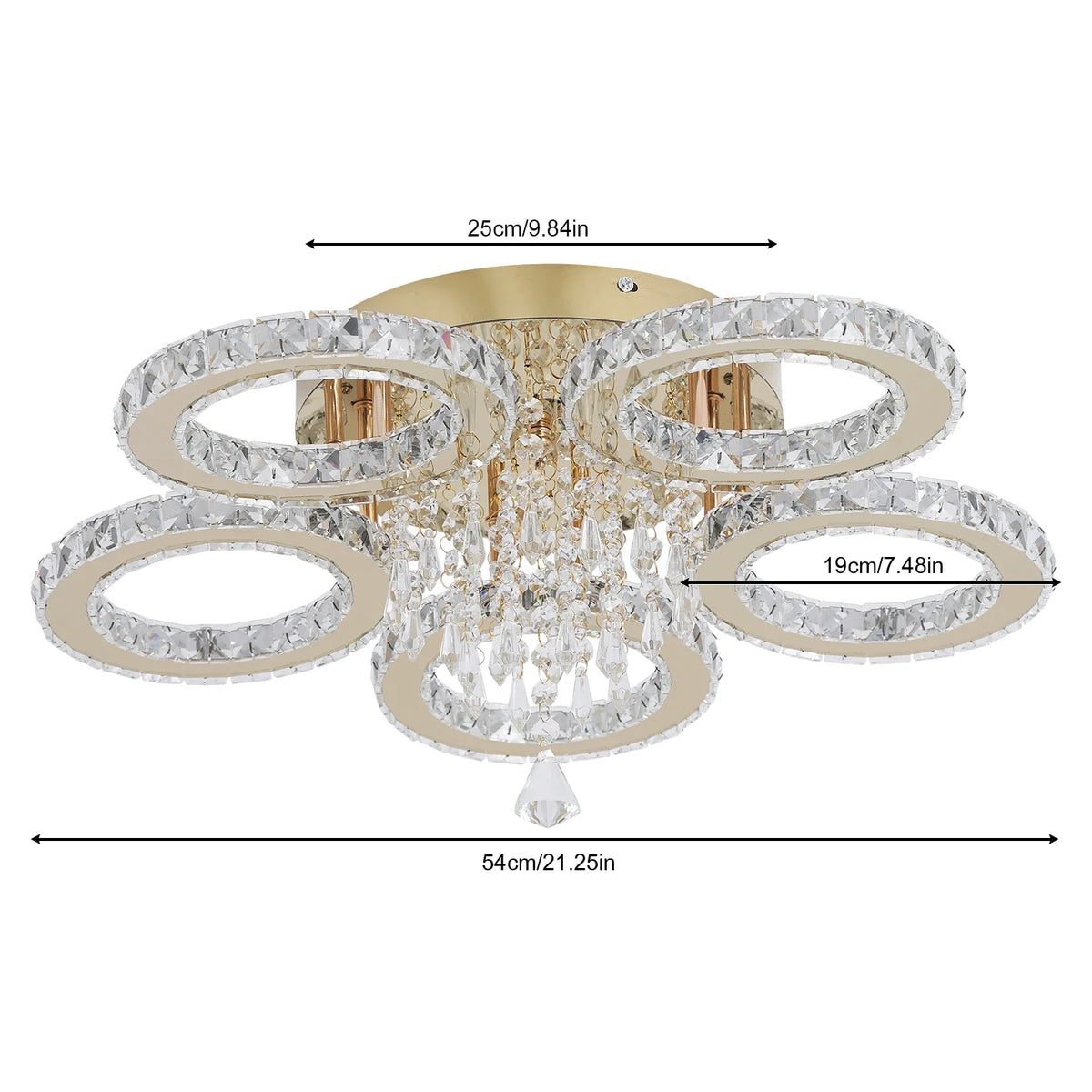 Vetrulus Modern Crystal Stainless Steel Ceiling Chandelier LED
