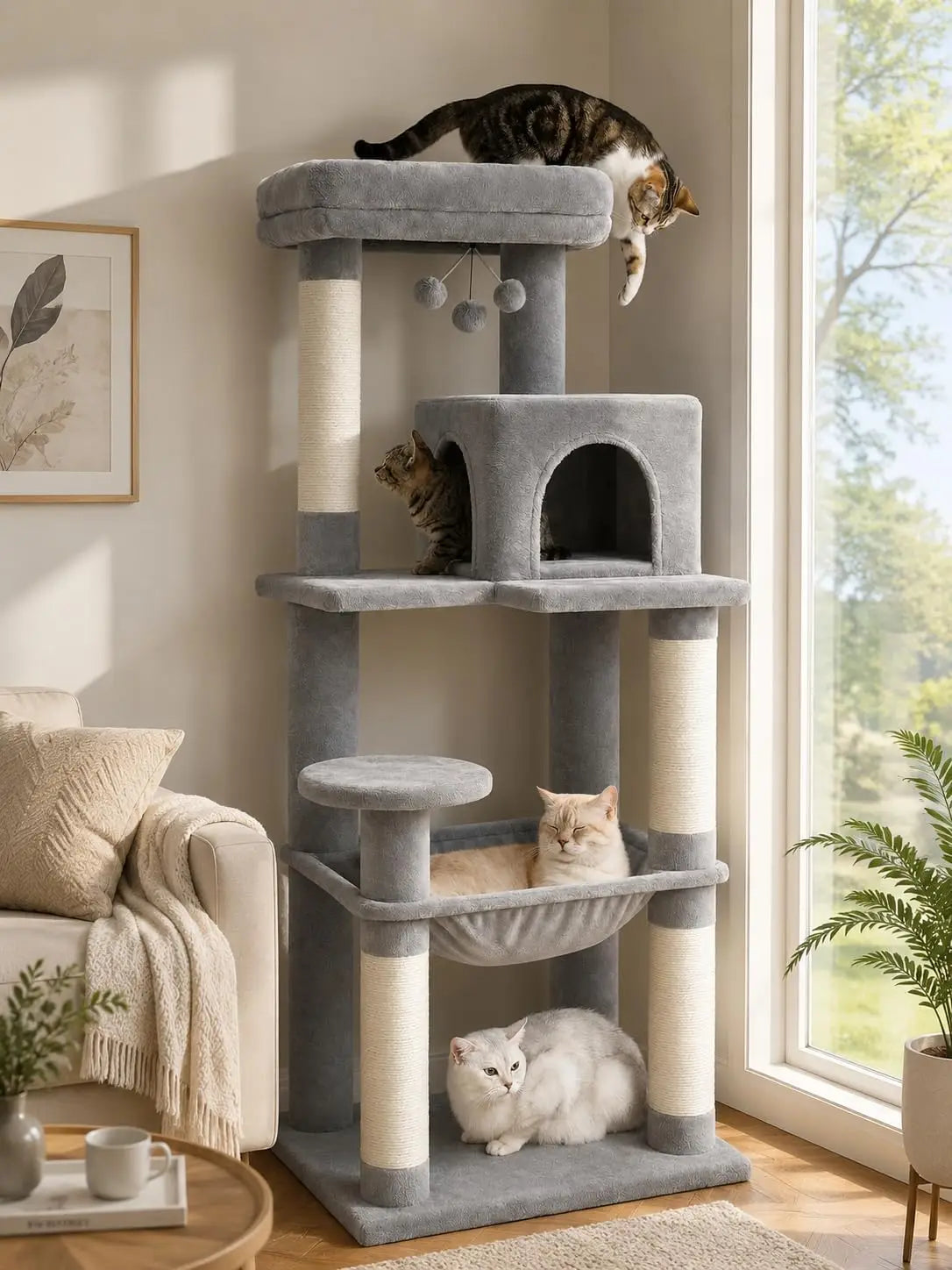 Muttros Six Tier Cat Tower With Hammock And Scratching Posts