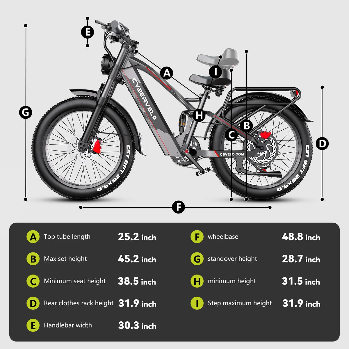 Cybervelo Electric Bike With Fat Tires And Long Range Battery
