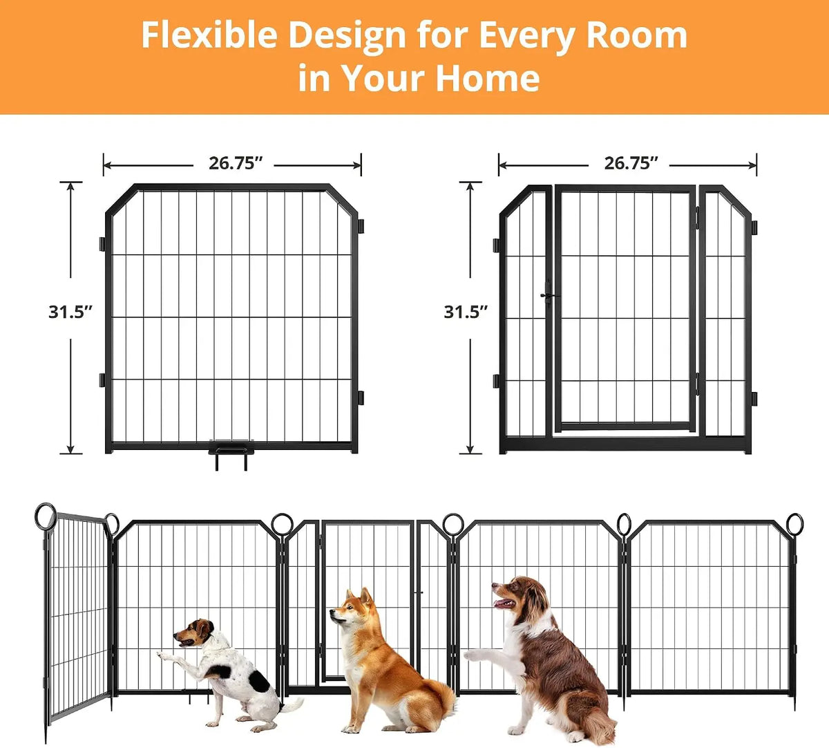 Garvee Heavy Duty Dog Playpen With Secure Self Locking Gate