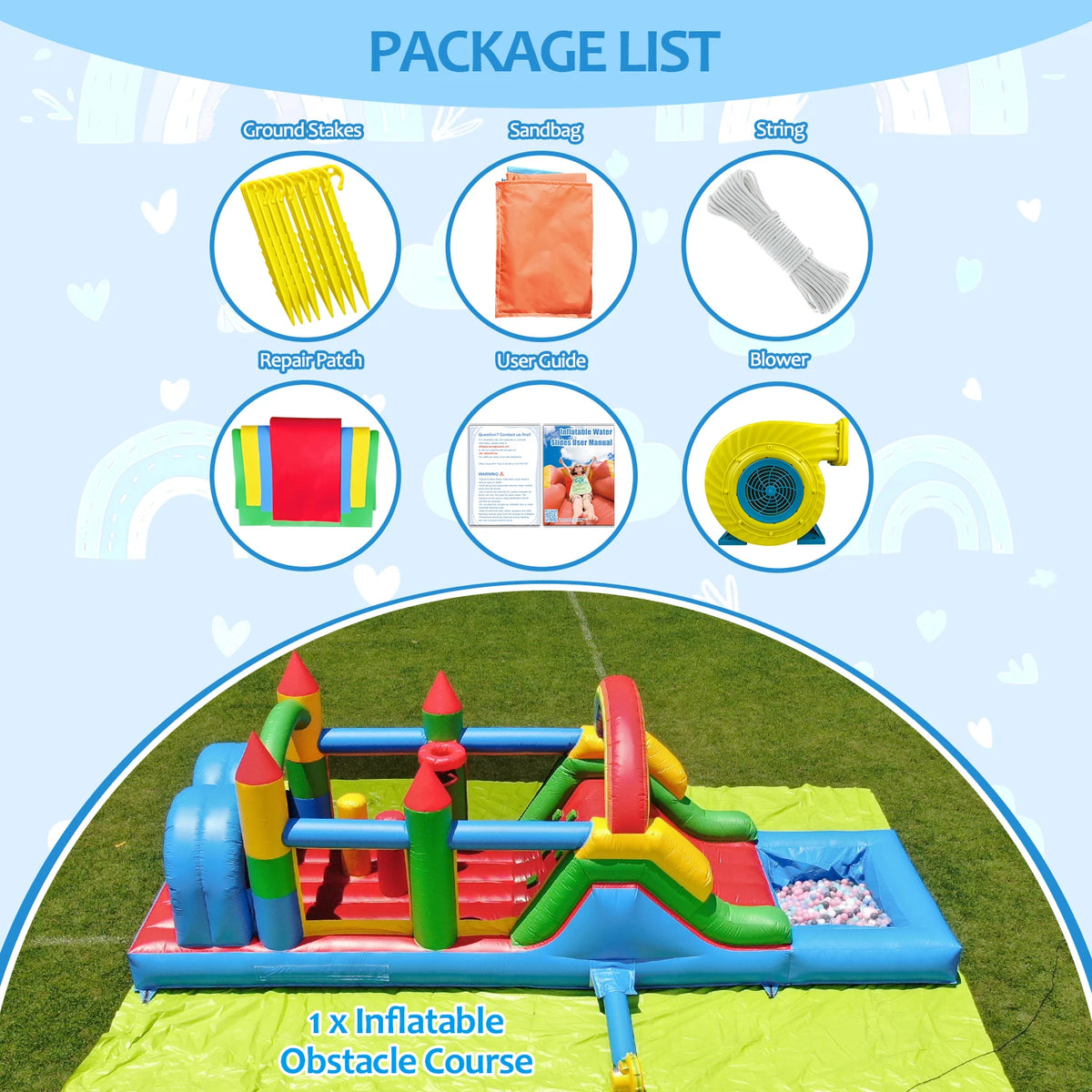 Inflatable bouncing bed Commercial Grade Inflatable Water Slide Dual Lane Castle with Pool Heavy Duty PVC Backyard Family Party