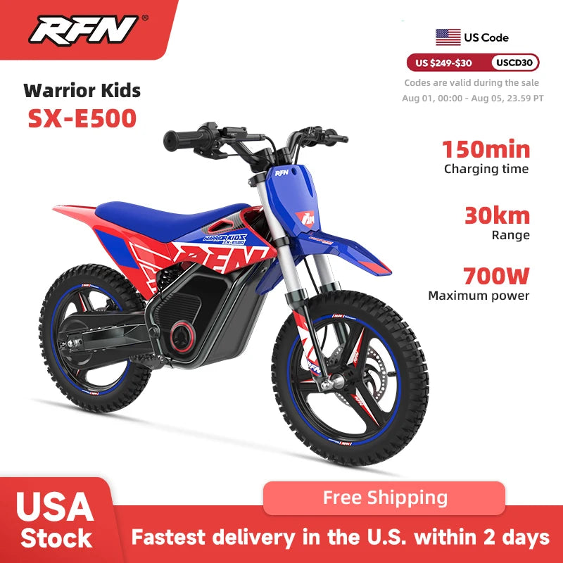 RFN Warrior Kids Electric Dirt Bike | Kids Electric Off-Road Motorcycle | Speed Ride |Multi-Speed,Outdoor Ride for Age 3-8