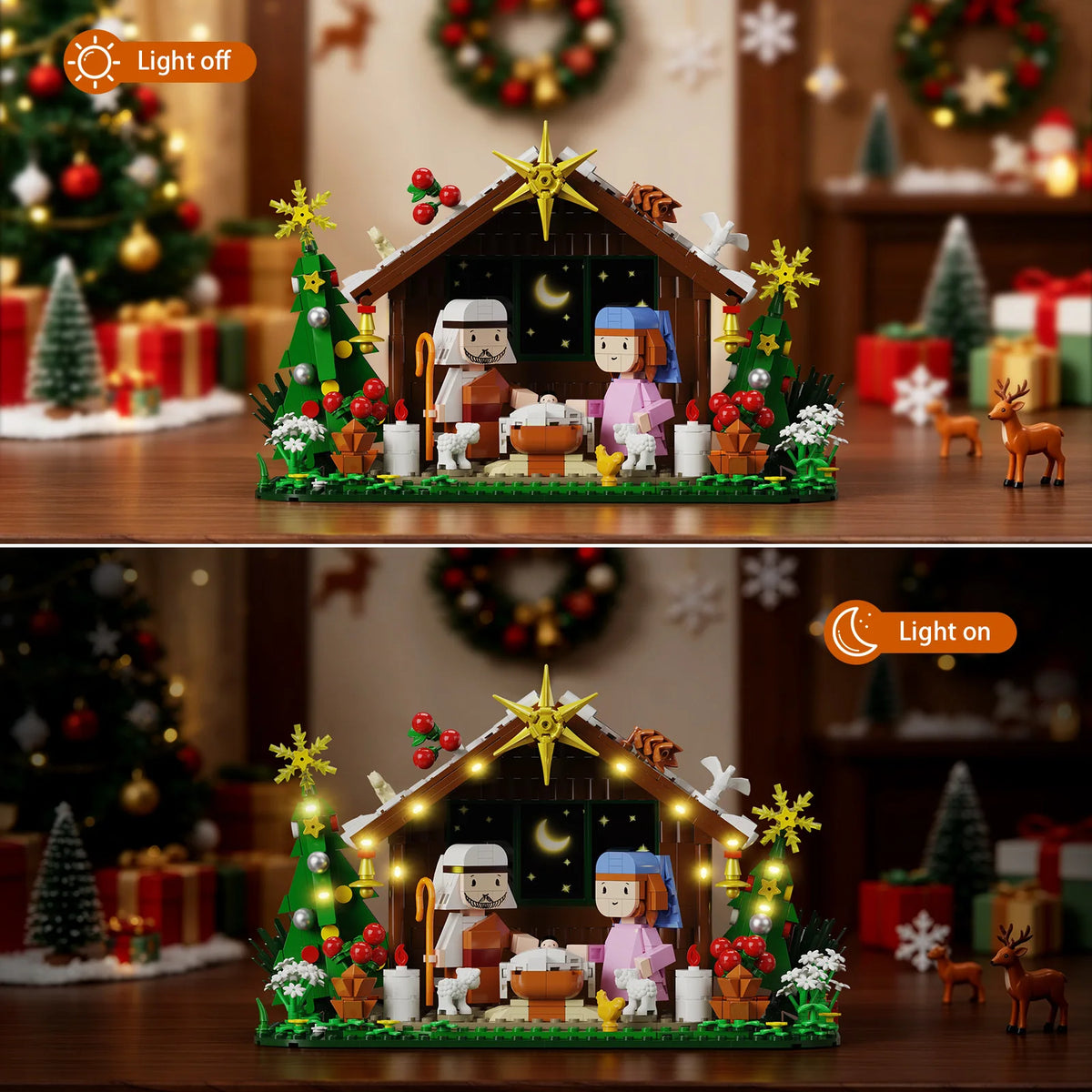 BuildMoc Nativity Scene Building Blocks Set for Religious Home Decor