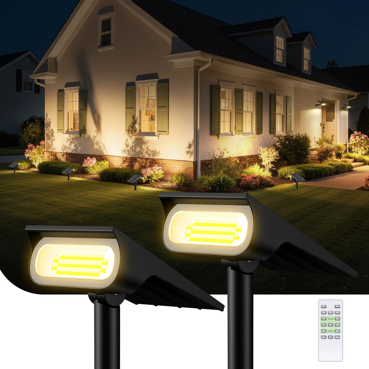 Intelamp Outdoor Solar Spotlights Dimmable For Garden And Patio