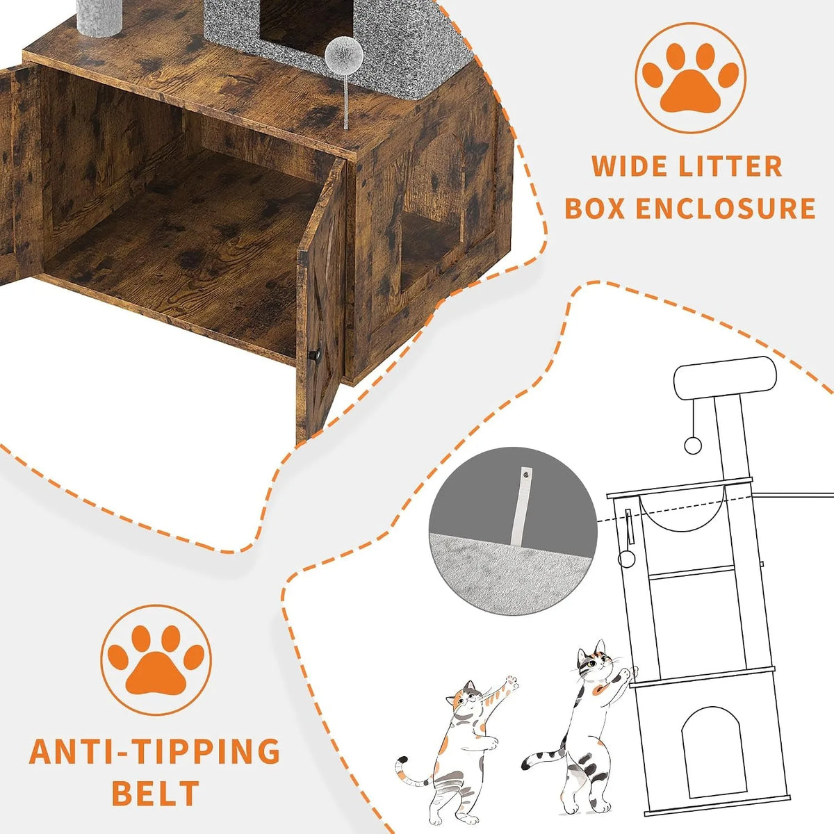 Contemporary Cat Condo With Hidden Litter Box And Scratcher