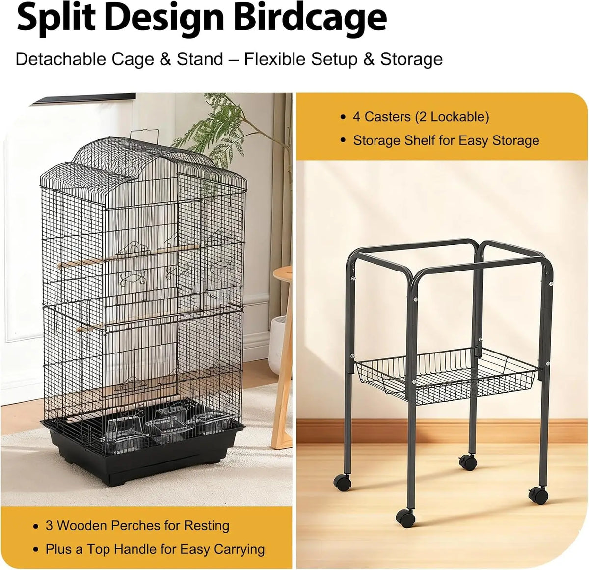 Luxury Victorian Wrought Iron Bird Cage With Heavy Duty Playtop