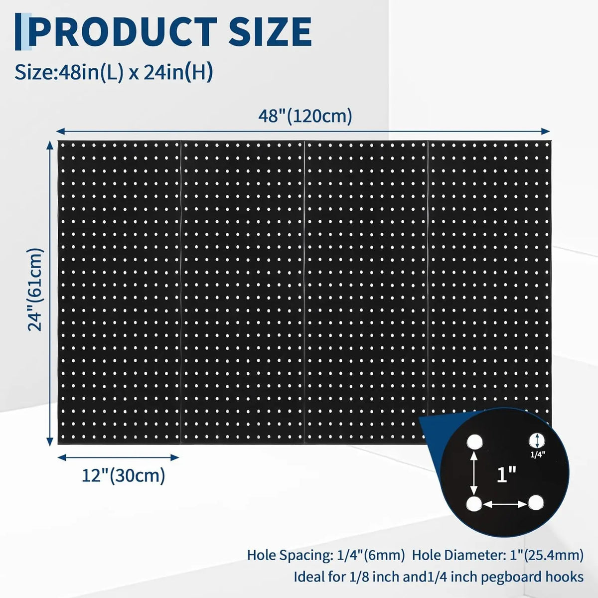 Heavy Duty Steel Pegboard Wall Organizer Panels For Tool Storage