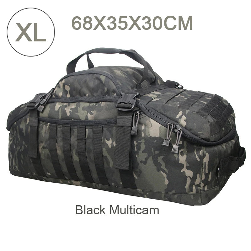 LQARMY Waterproof 3 Way Duffel Bag Large Capacity Travel Tote