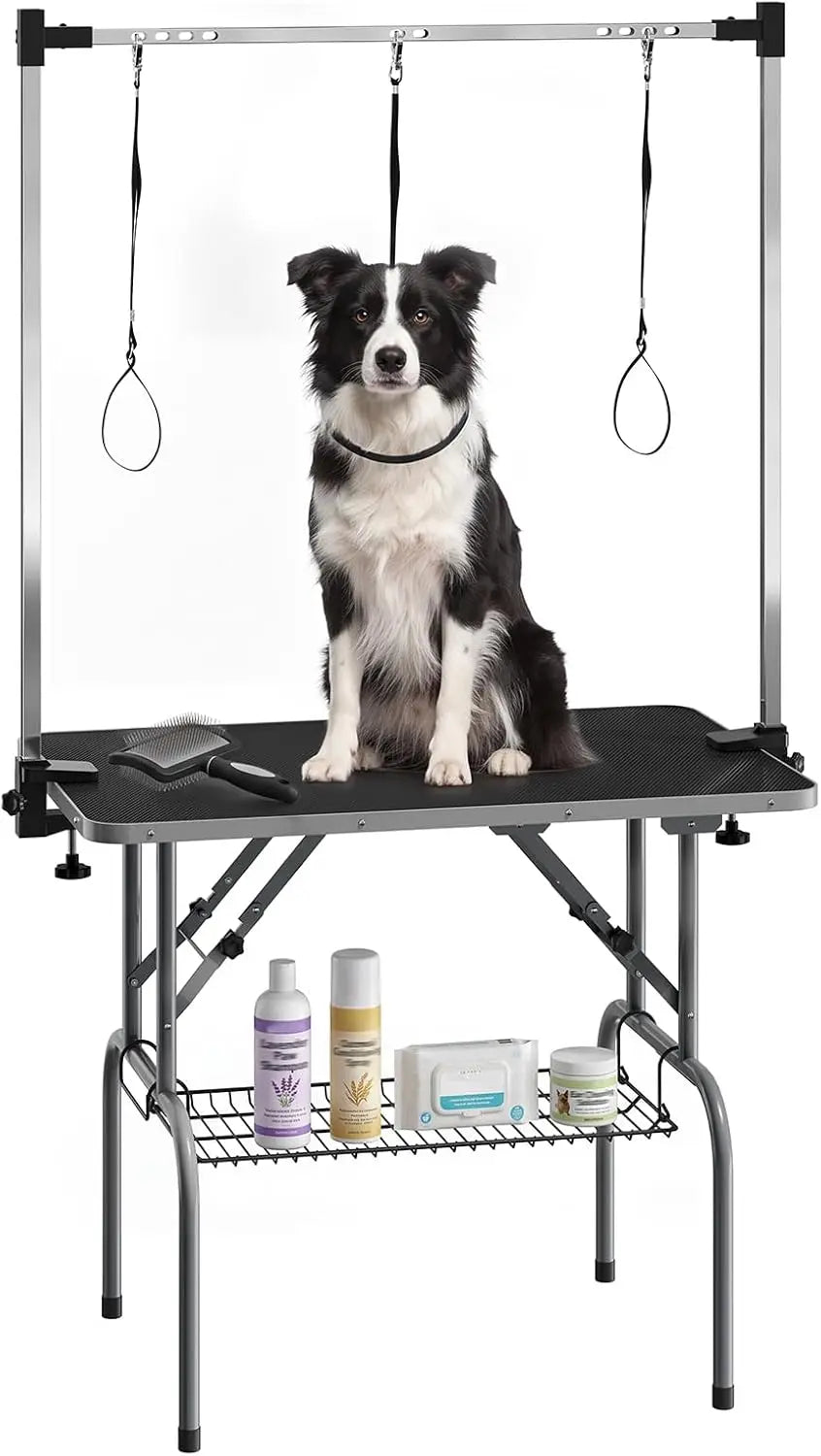 Professional Foldable Dog Grooming Table With Heavy Duty Metal Construction