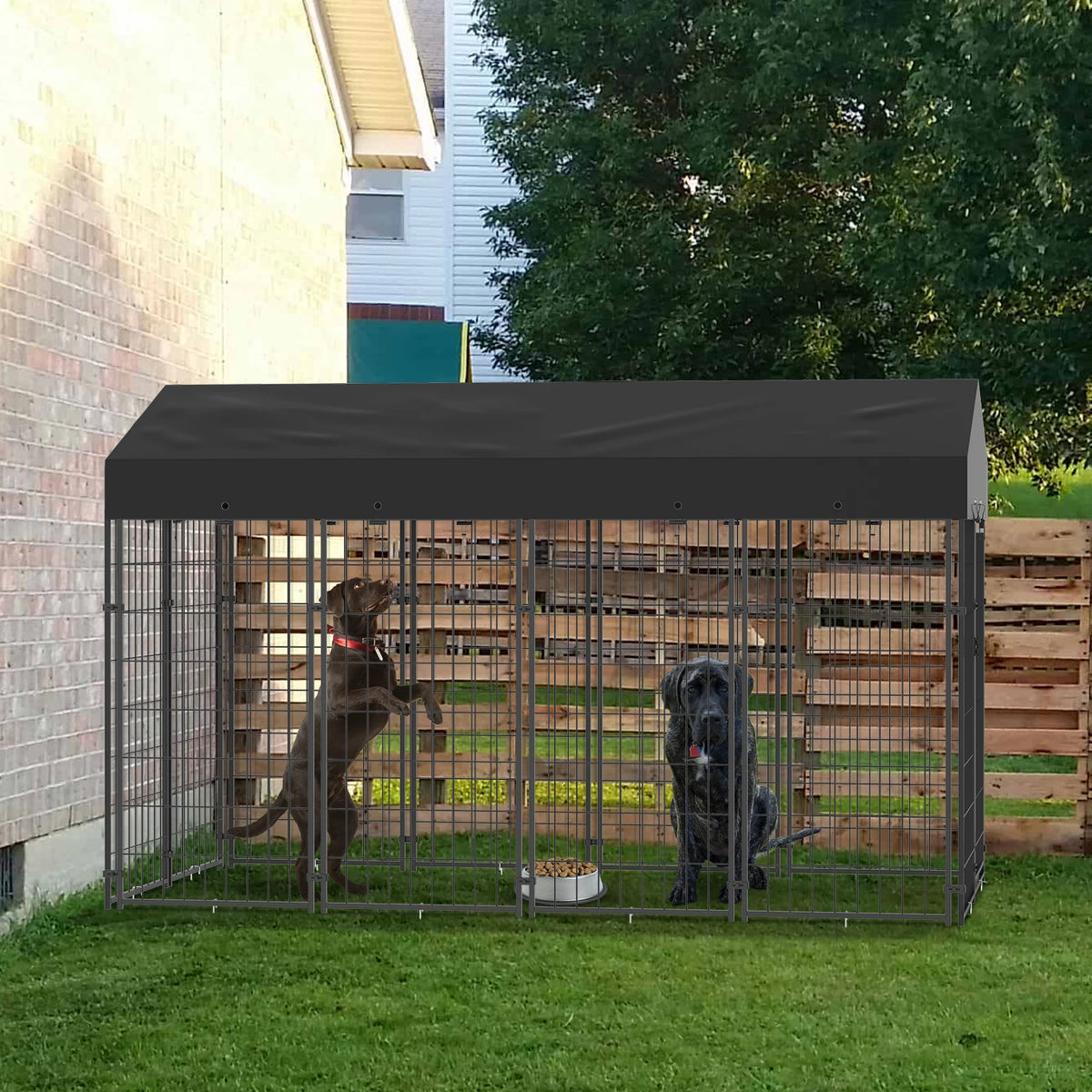 Bingopaw Outdoor Dog Kennel With Durable Weatherproof Canopy