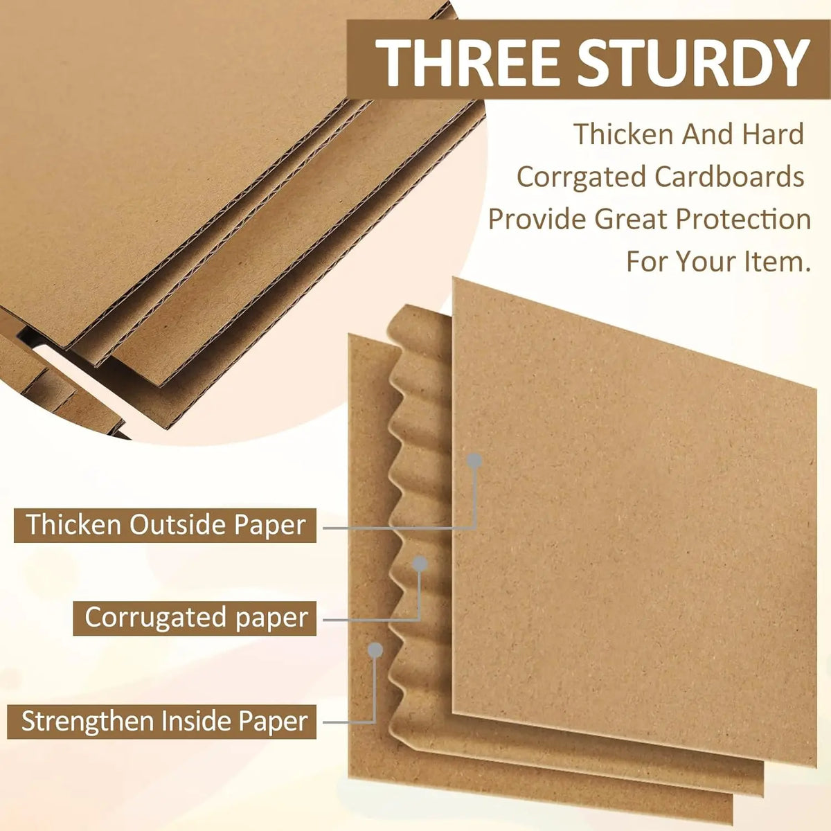 Kraft Corrugated Shipping Boxes for Packaging, Mailing, Gifts and Storage