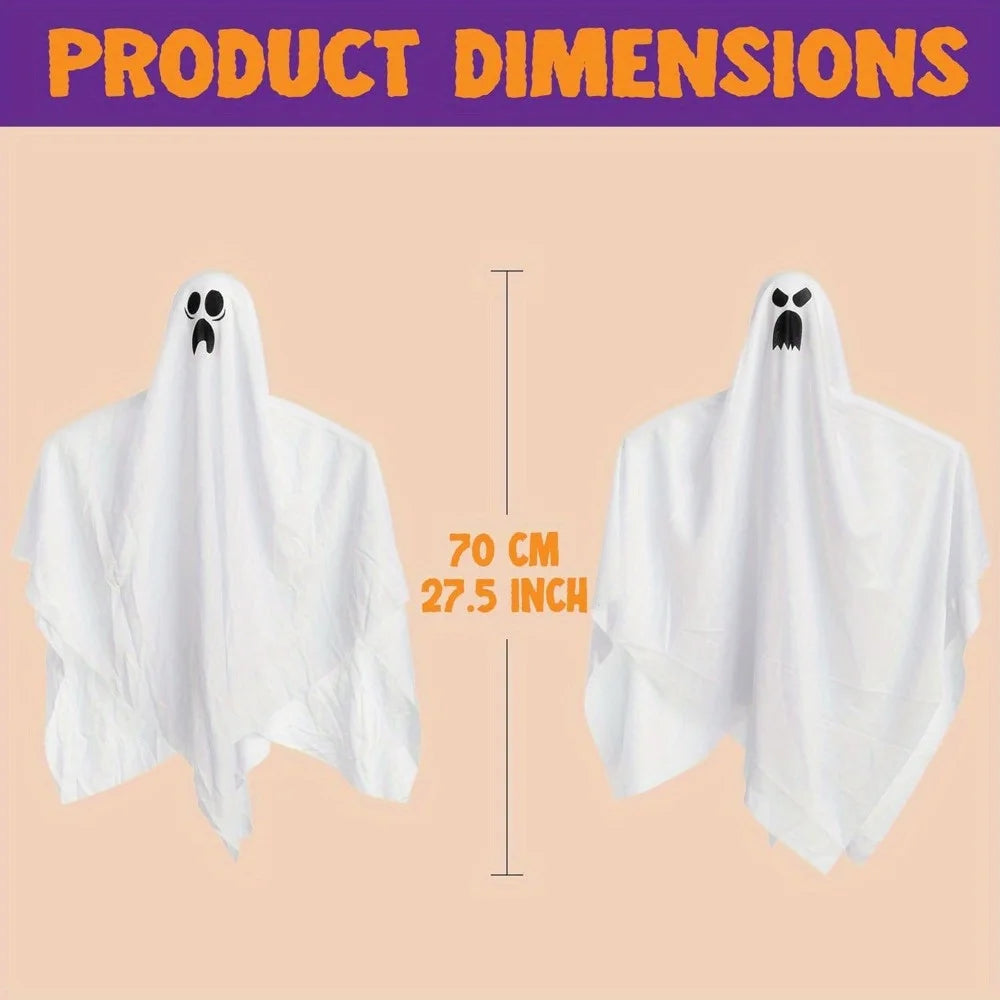 27.5" Hanging Ghosts Halloween Outdoor Decoration (5 Pack) Cute Flying Ghost for Halloween Front Yard Patio Lawn Garden Party Décor and Holiday Hanging Decorations