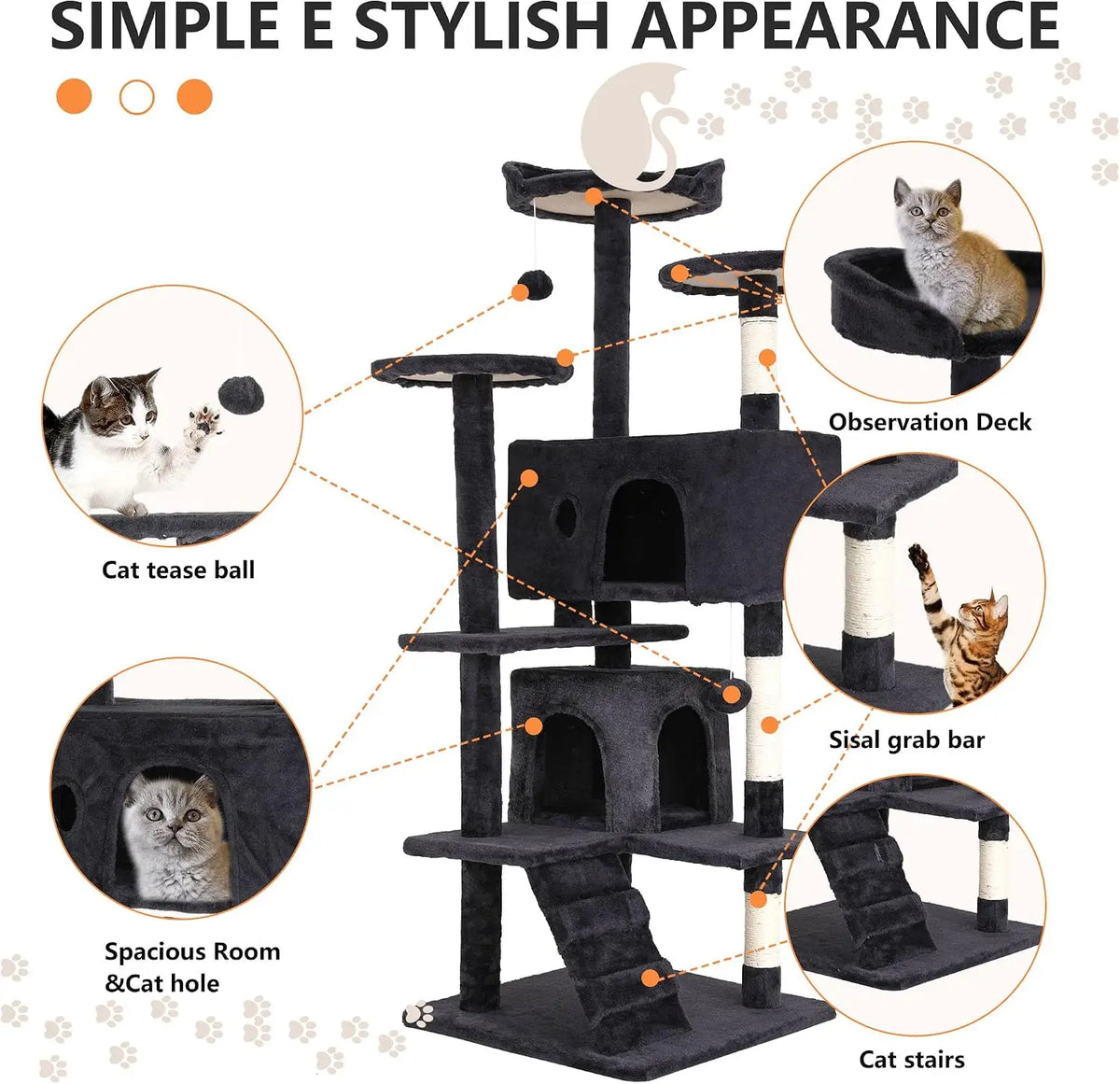 BestPet Premium Multi Level Cat Tower For Indoor Cats