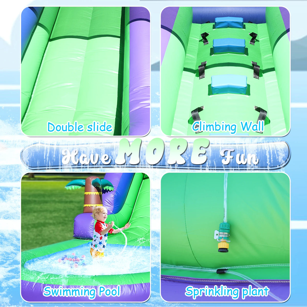 RTS Inflatable Commercial Water Slide Bounce House With Air Blower