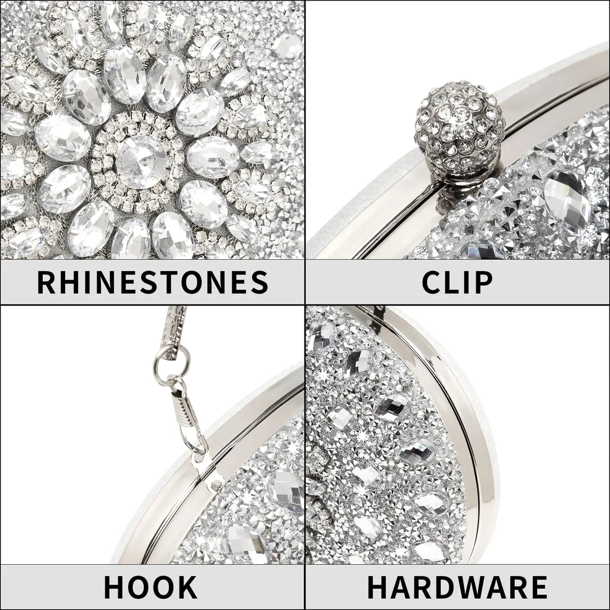 Luxury Sparkling Rhinestone Clutch Handbag For Evening Occasions