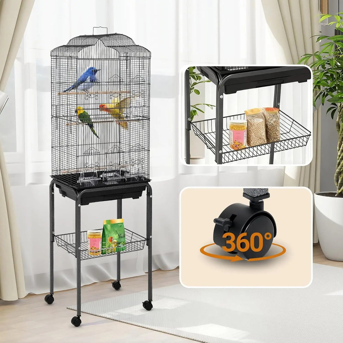 Luxury Victorian Wrought Iron Bird Cage With Heavy Duty Playtop