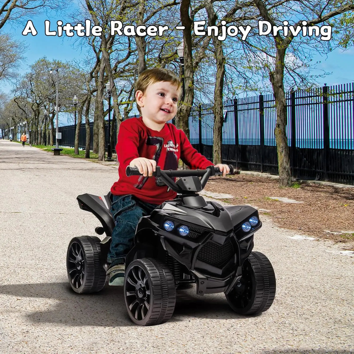 6V Ride on Toy, Kids ATV 4 Wheeler with 1.8MPH Max Speed, Wear-Resistant Wheels, Music & Foot Pedal, Electric Quad Car for Kids