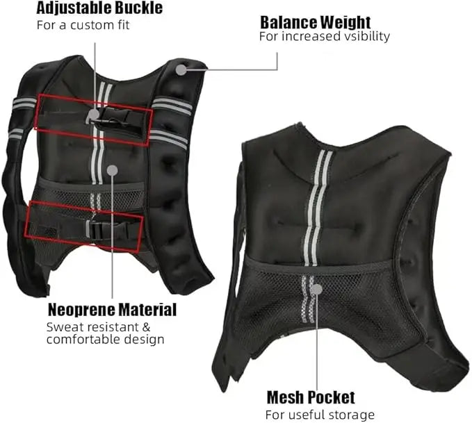 Adjustable Weighted Vest for Strength Training and Cardio Workouts