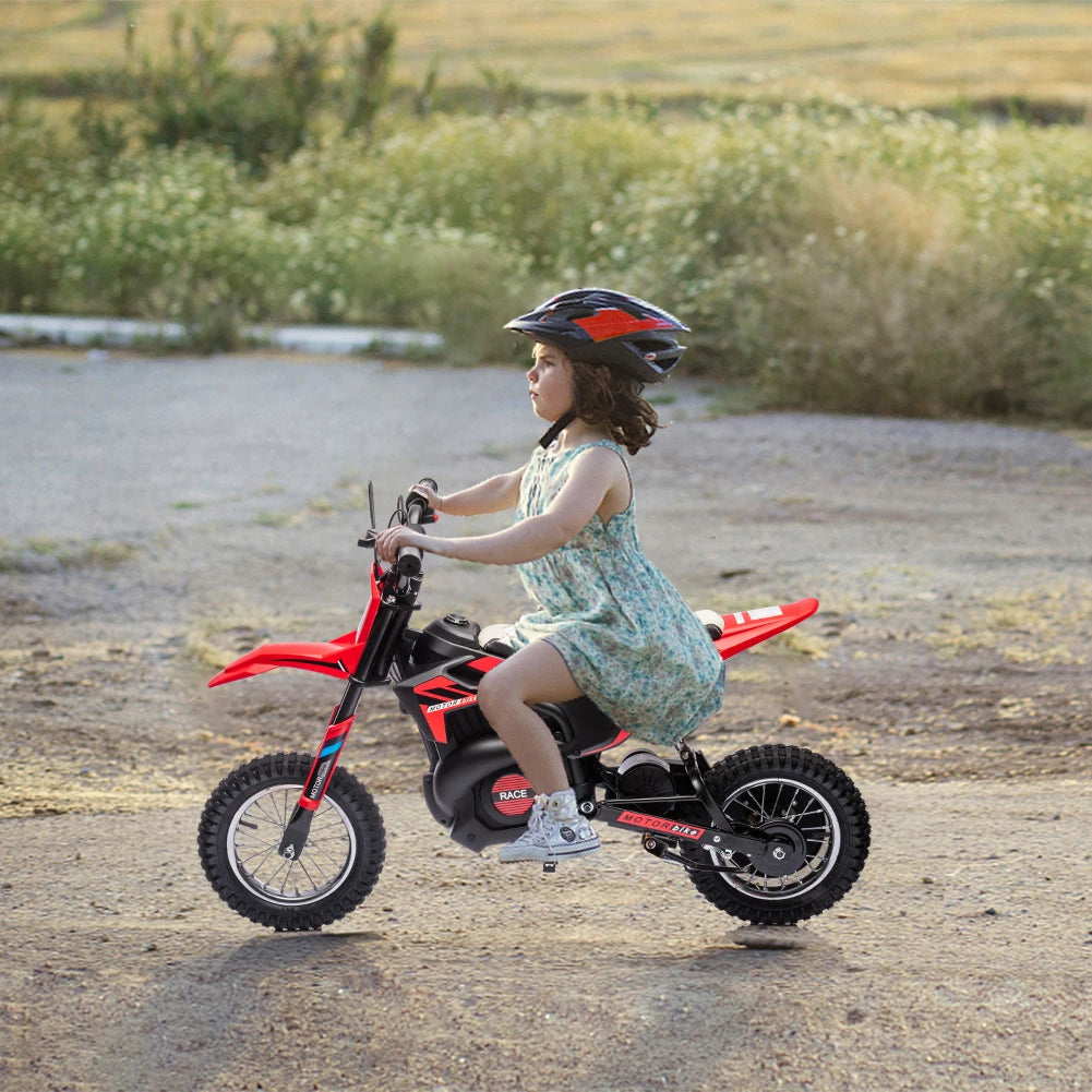 24V 7Ah Kids Ride on Motorcycle,13.6MPH Fast Speed Electric Battery-Powered Off-Road Motocross with 250W Strong Motor,Disc Brake