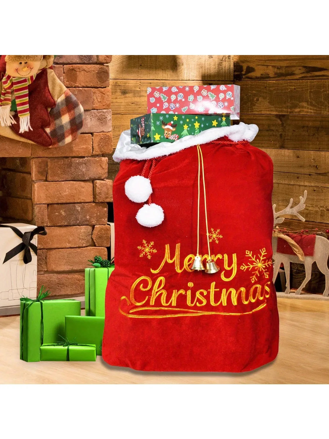 Joyfy Premium Velvet Christmas Drawstring Gift Bags