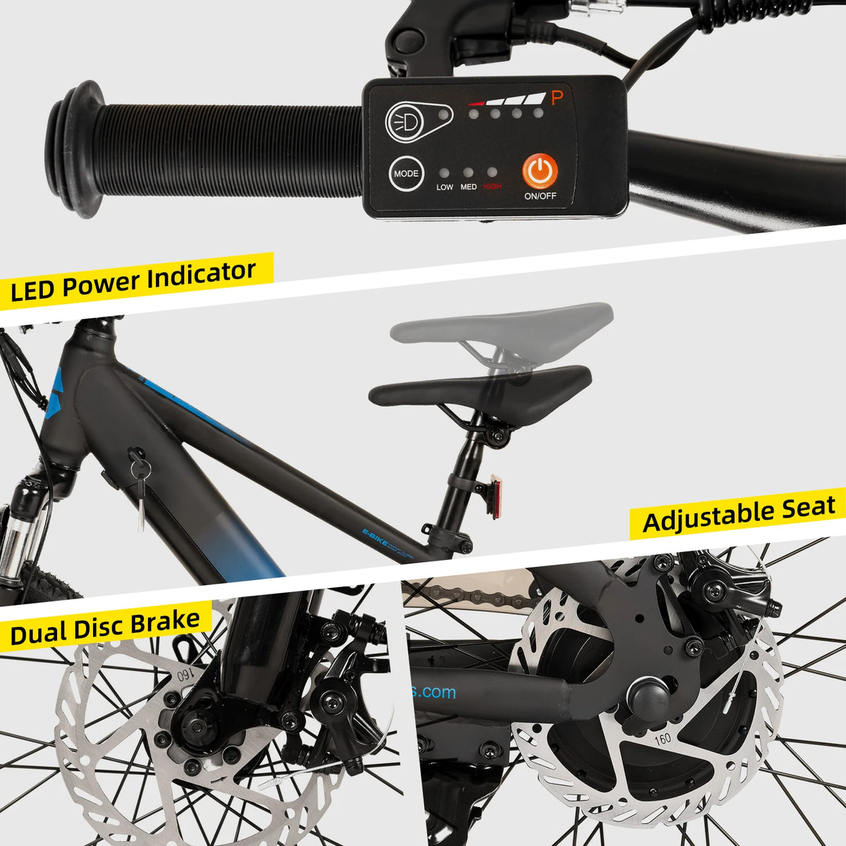 JOYSTAR Electric Mountain Bike for Kids 20" Boys Girls Teens Ages 7+ with Removable Battery 250W Motor And Disc Brakes