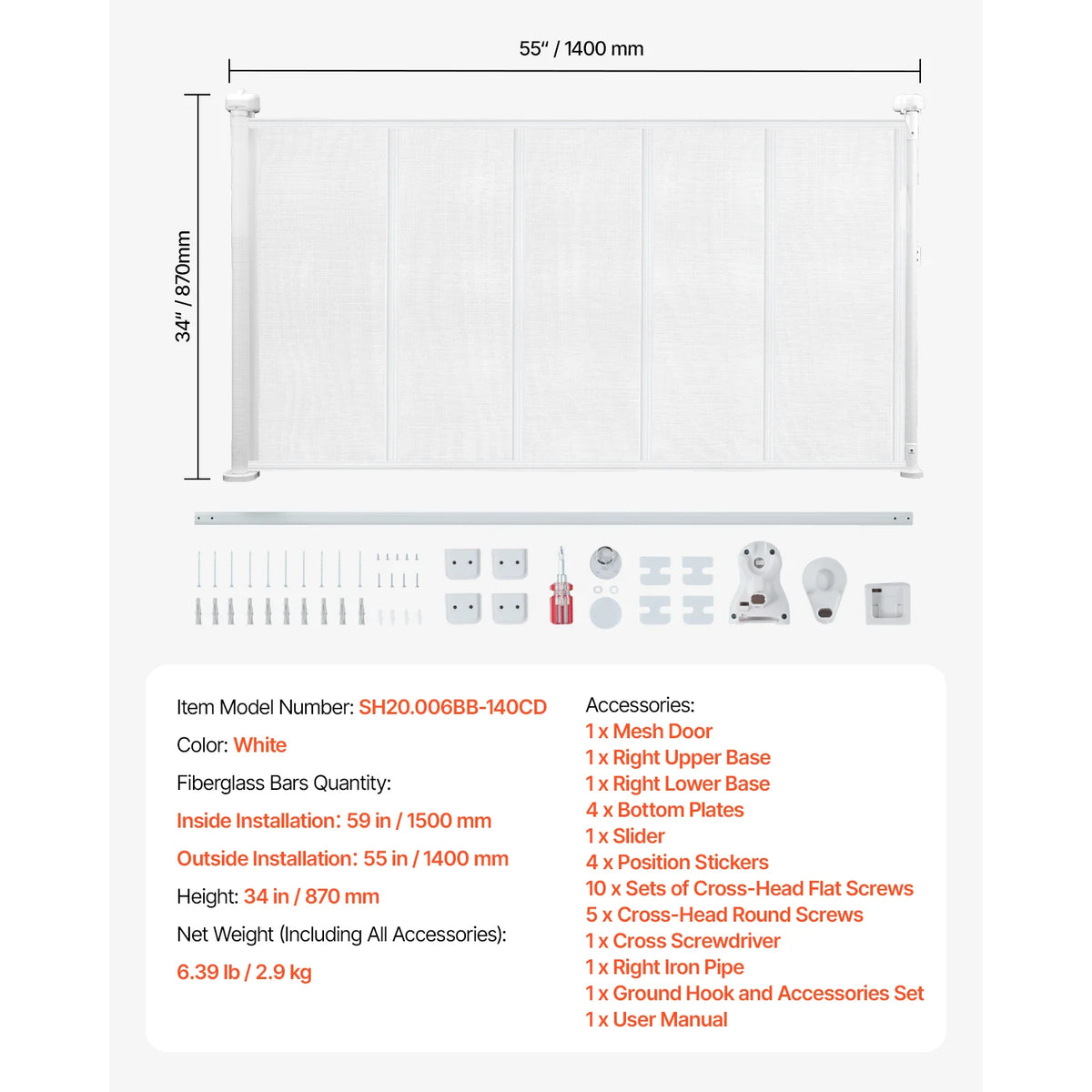 SucceBuy Retractable Baby And Pet Safety Gate For Doorways