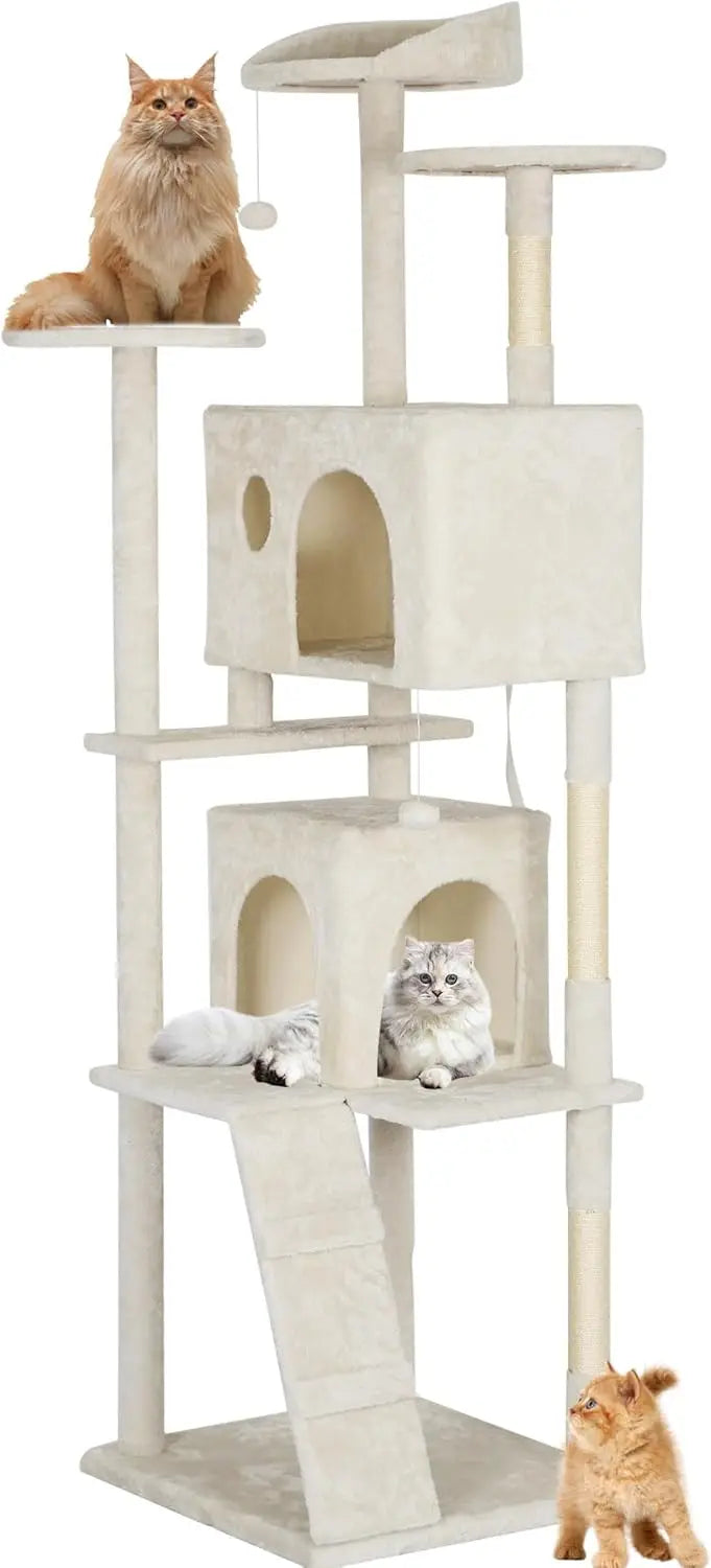 BestPet Multi Level Cat Tree Tower Featuring Sisal Scratching Posts