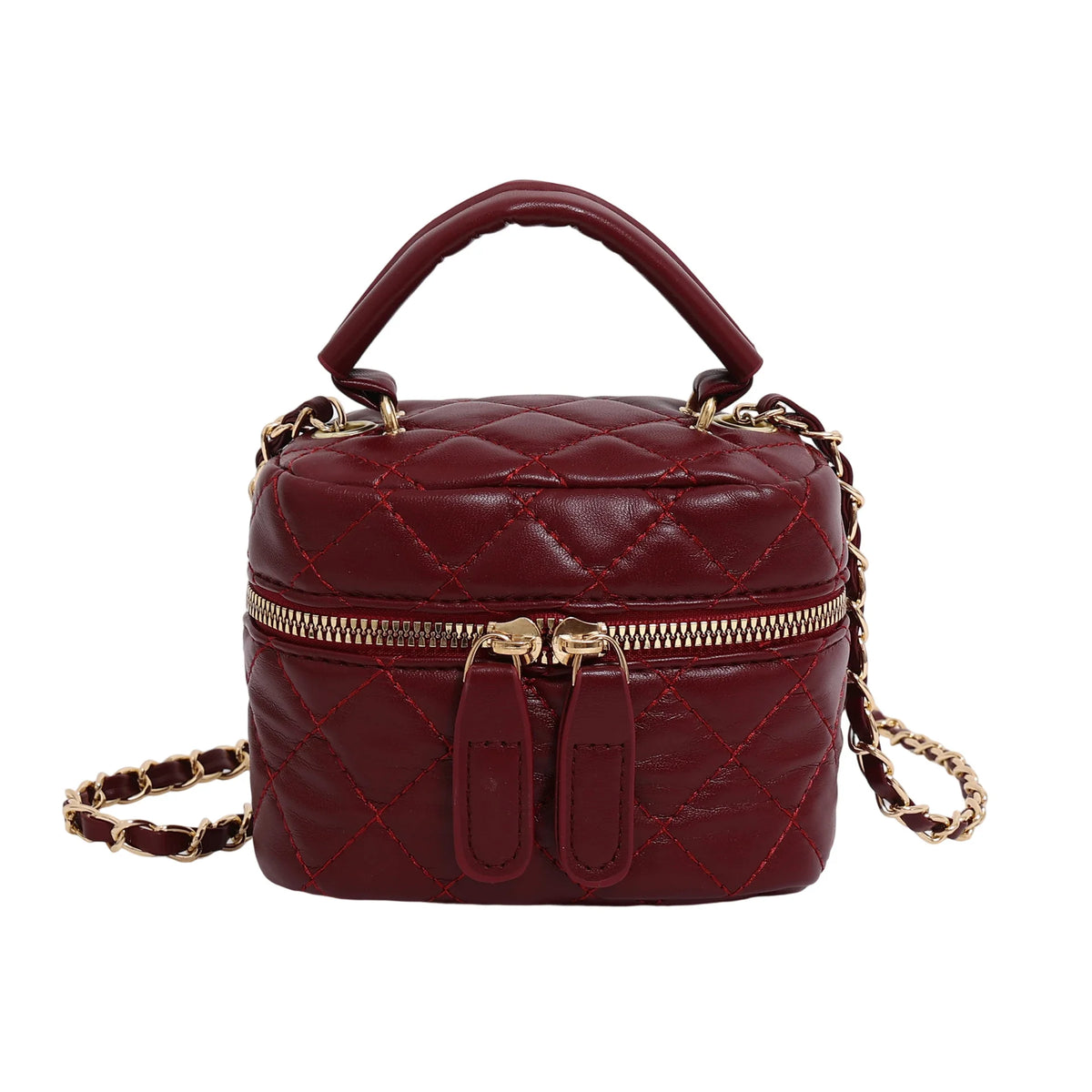 Women Structured Top Handle Handbag With Adjustable Strap