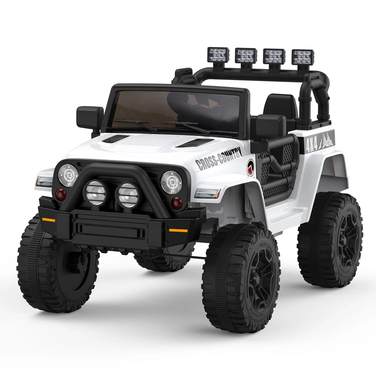 12V 2-Seater Kids Ride On Truck – Off-Road Battery Powered Car with Dual Parental Remote Modes, LED Lights, MP3/AUX/USB, Heavy-Duty Spring Suspension, Safety Belt – For Ages 3-8